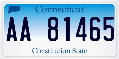 CT license plate AA81465