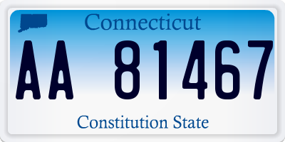 CT license plate AA81467