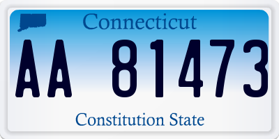 CT license plate AA81473