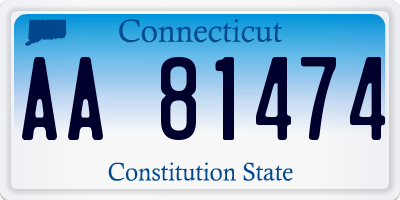 CT license plate AA81474