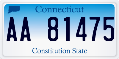 CT license plate AA81475