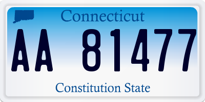 CT license plate AA81477