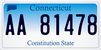 CT license plate AA81478