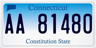 CT license plate AA81480