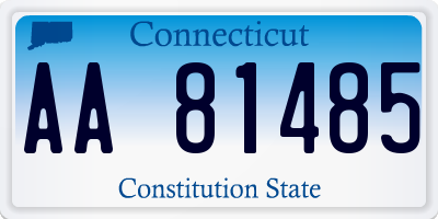 CT license plate AA81485