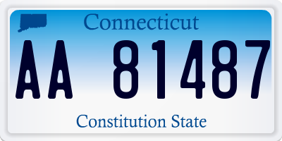 CT license plate AA81487