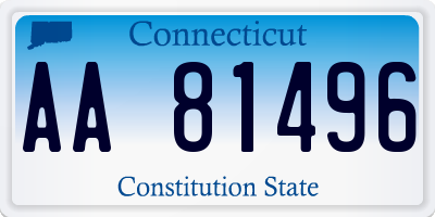 CT license plate AA81496