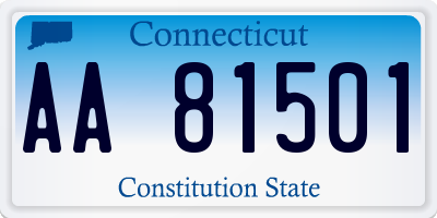 CT license plate AA81501