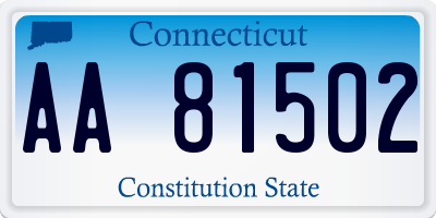 CT license plate AA81502