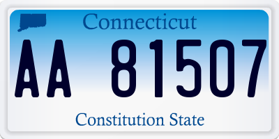 CT license plate AA81507