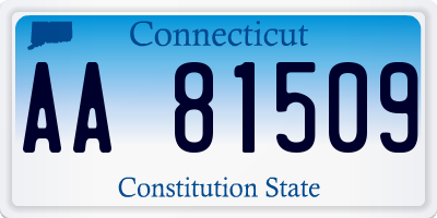 CT license plate AA81509