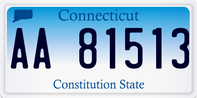 CT license plate AA81513