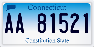 CT license plate AA81521