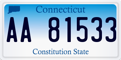 CT license plate AA81533