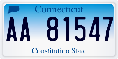 CT license plate AA81547