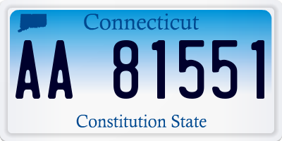 CT license plate AA81551