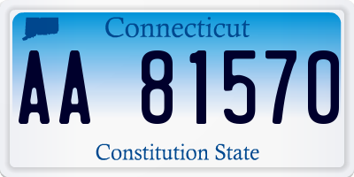 CT license plate AA81570