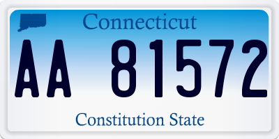 CT license plate AA81572