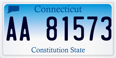 CT license plate AA81573