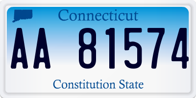 CT license plate AA81574