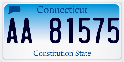 CT license plate AA81575