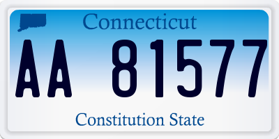 CT license plate AA81577