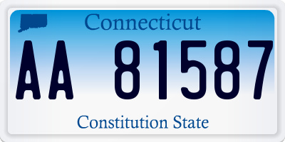 CT license plate AA81587