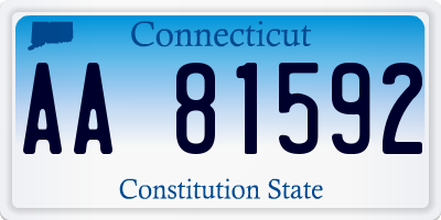 CT license plate AA81592