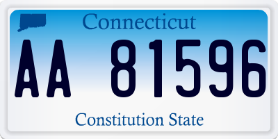 CT license plate AA81596