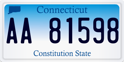 CT license plate AA81598