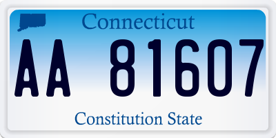 CT license plate AA81607