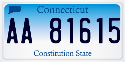 CT license plate AA81615