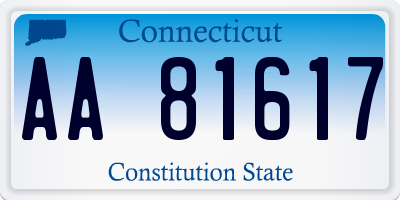 CT license plate AA81617