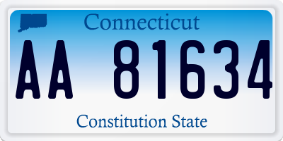 CT license plate AA81634