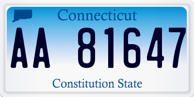 CT license plate AA81647