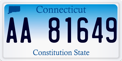 CT license plate AA81649