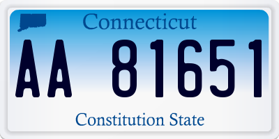 CT license plate AA81651