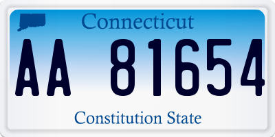 CT license plate AA81654