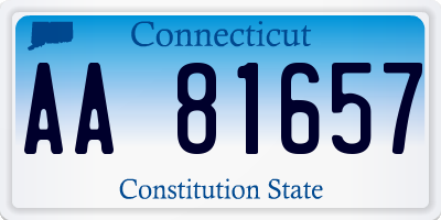 CT license plate AA81657