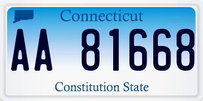 CT license plate AA81668