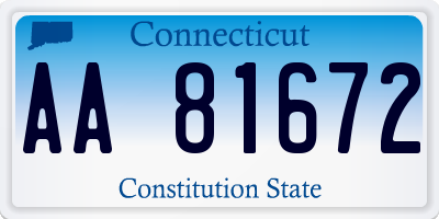 CT license plate AA81672