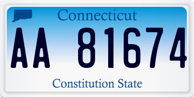 CT license plate AA81674