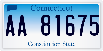 CT license plate AA81675