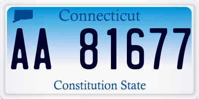 CT license plate AA81677