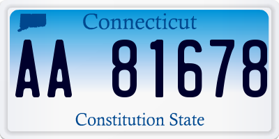 CT license plate AA81678