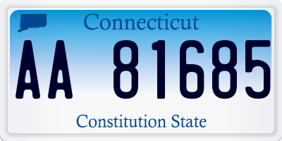 CT license plate AA81685