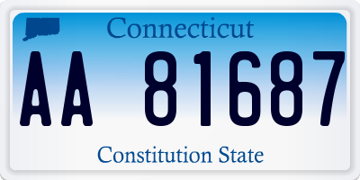 CT license plate AA81687