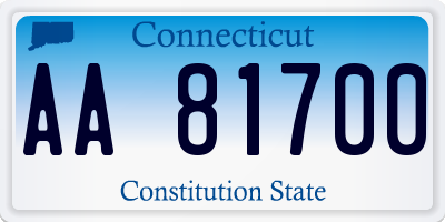 CT license plate AA81700