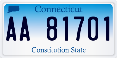 CT license plate AA81701