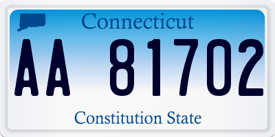 CT license plate AA81702